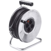 BACHMANN sheet steel cable reel 4-f. 50m, H05RR-F 3G1.5mm, IP20