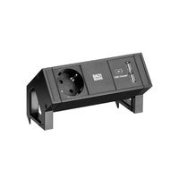 BACHMANN DESK2 1x earthing contact 1x USB charger, black