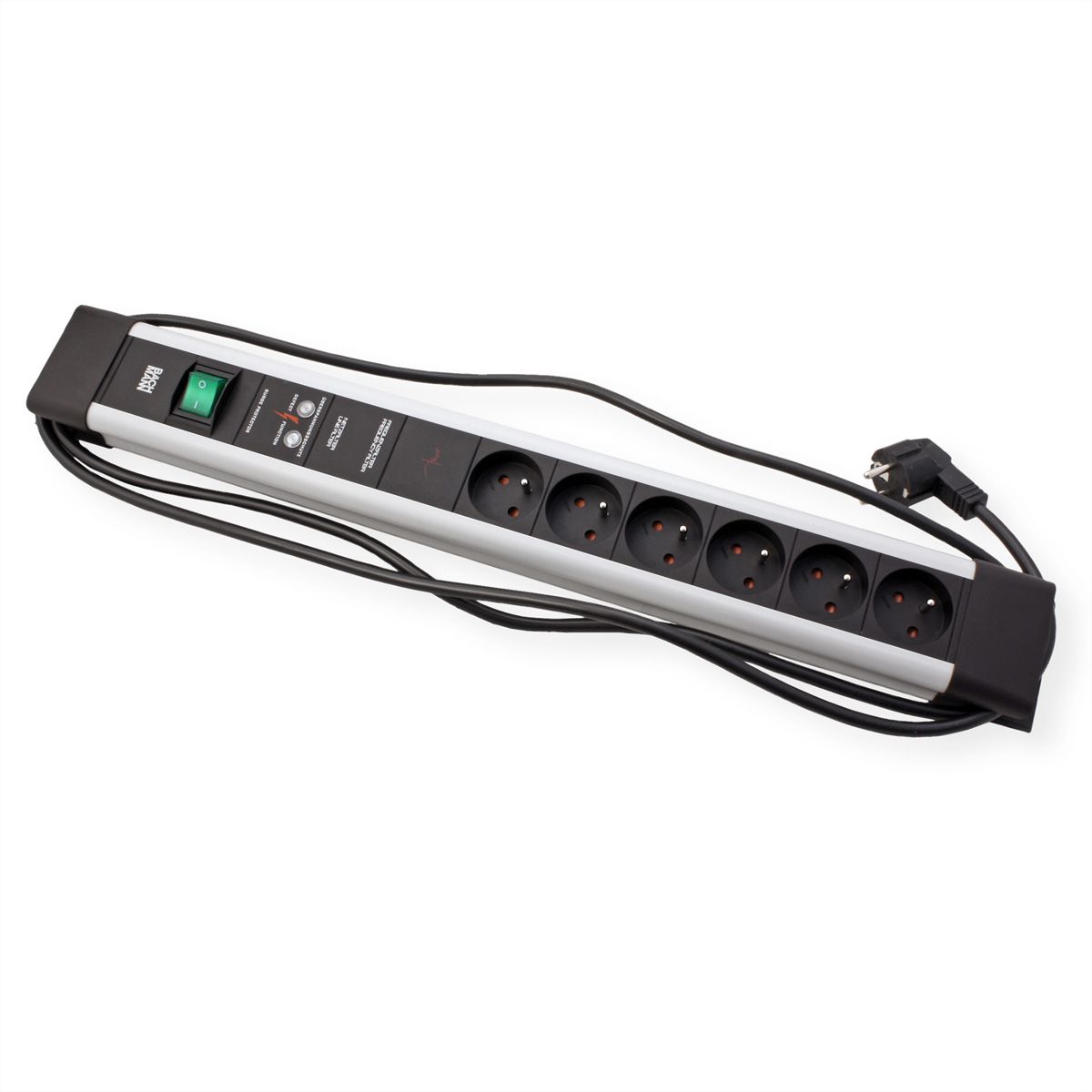 BACHMANN CONNECTUS 6xUTE, 1xGVS 1xSchalter 2,0m CEE7/7 Grau