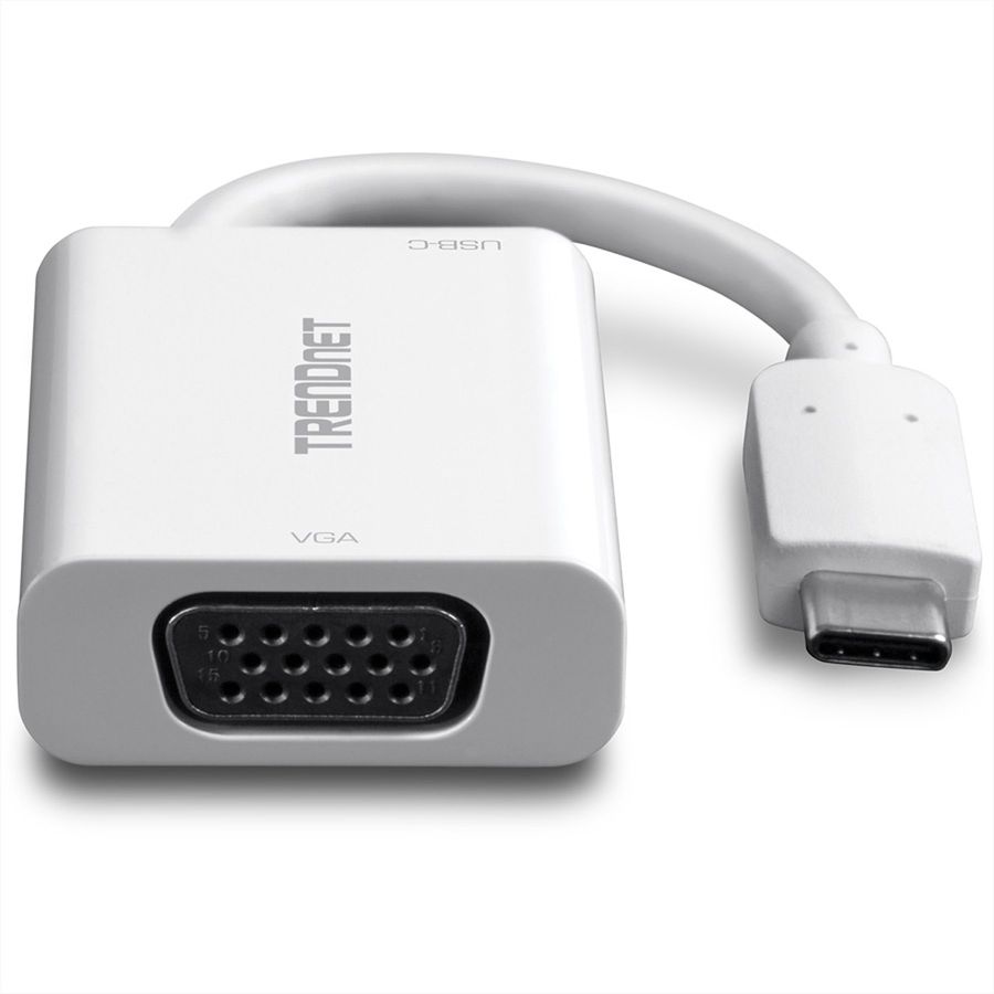 TRENDnet TUC-VGA2 USB-C VGA Wit kabeladapter/verloopstukje