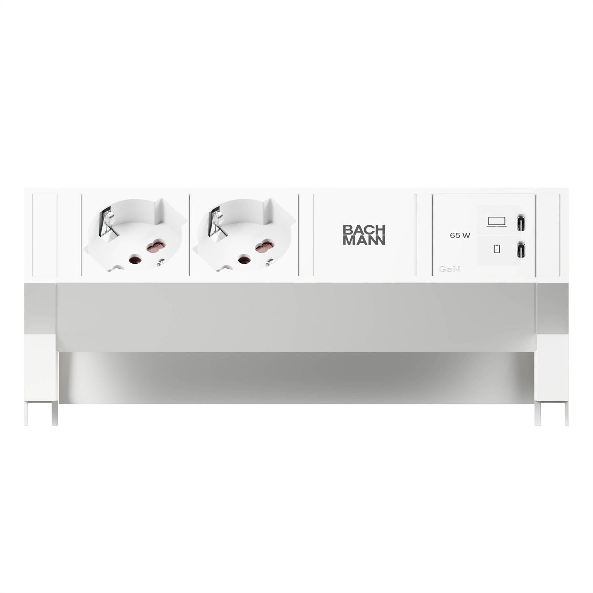BACHMANN DESK2 white 2xP40, 1xUSB C/C 65W L=0,2m RAL9010