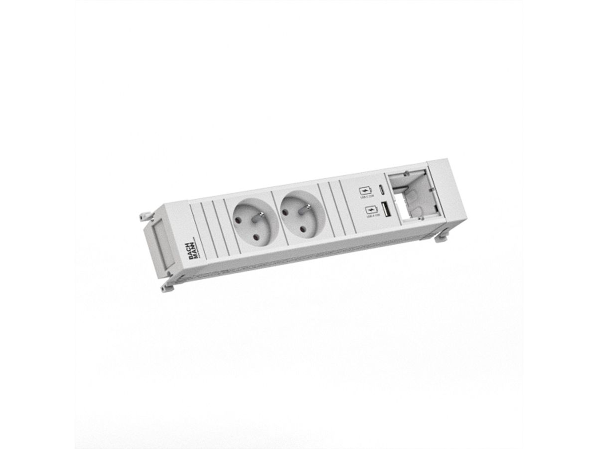 BACHMANN POWER FRAME 2xUTE 1xCM 1xUSB A/C 22W 0.2m GST18