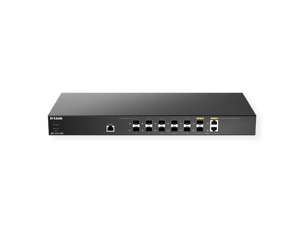 D-Link DXS-1210-12SC 10G SFP+ Switch 12-Poorts Smart Managed 2x Combo