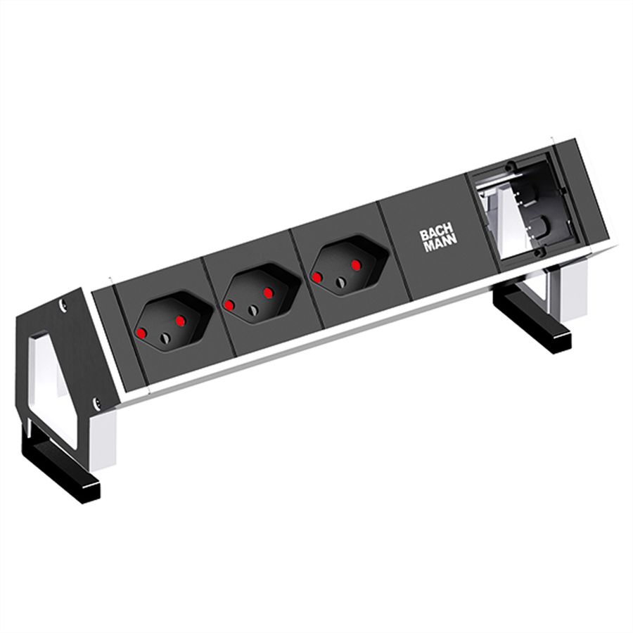 BACHMANN DESK2 3xCH T13 90° 1xCM, Stroom 0,2m GST18 RAL9010, Zwitserland