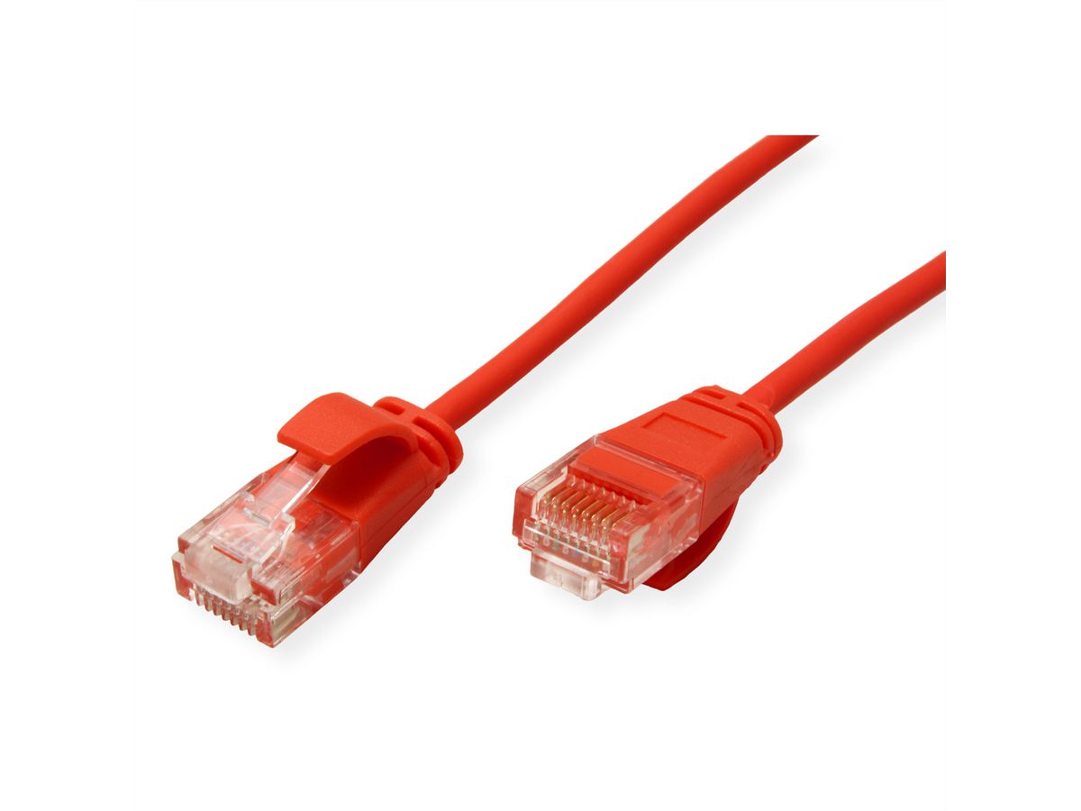 ROLINE UTP Data Center Patch Cord Cat.6A (Class EA), LSOH, Slim, red, 1 m