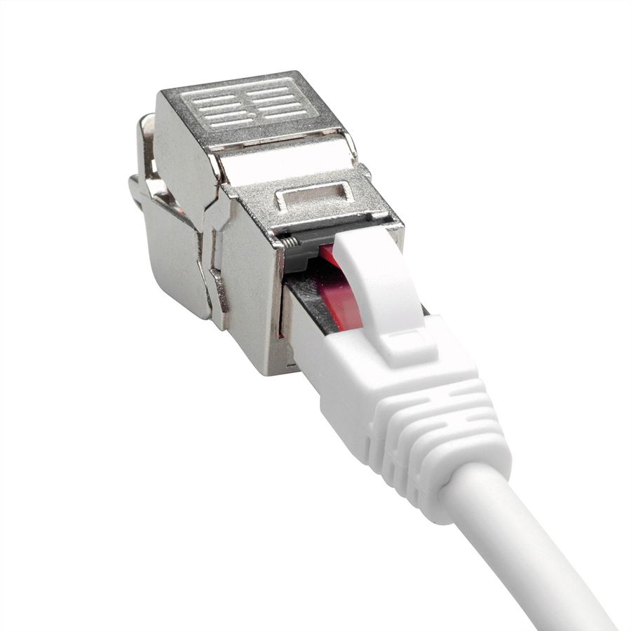 VALUE Cat.6A (Class EA) Keystone, RJ-45, afgeschermd, zilver, zonder gereedschap
