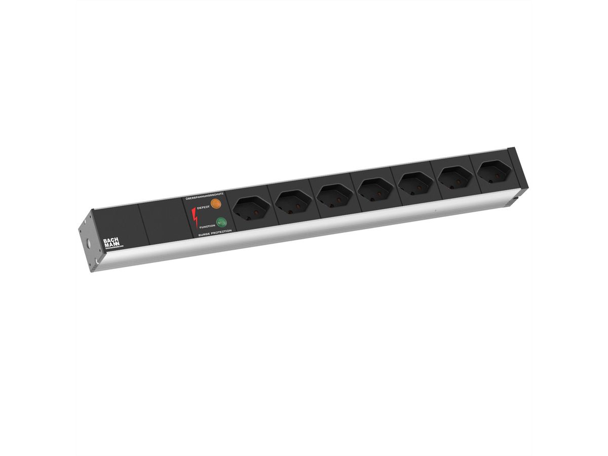 BACHMANN BASIC 19 inch 1HE 7xT13 90° SPD, Stroom 2,0m CH T12 Zwitserland