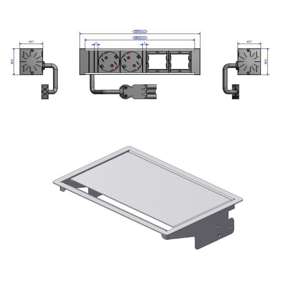 BACHMANN CONEO SET 2x earthing contact 2x ABD, silver