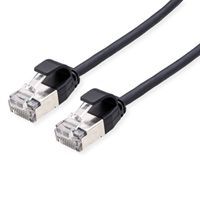 ROLINE F/UTP DataCenter Patchkabel Cat.6A (Class EA), LSOH, extra dun, zwart, 0,15 m