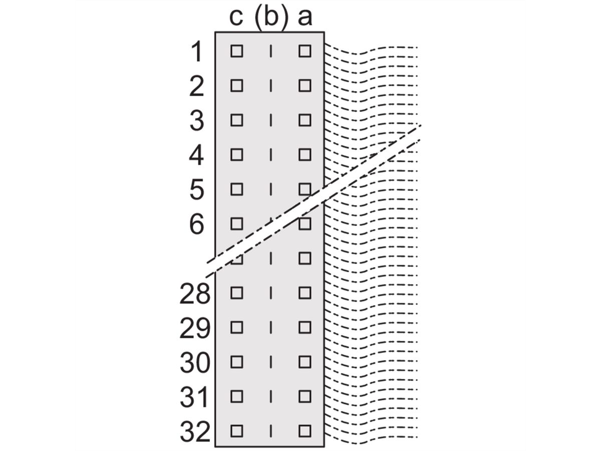 SCHROFF Stekker Type C, EN 60603, DIN 41612, voor lintkabel