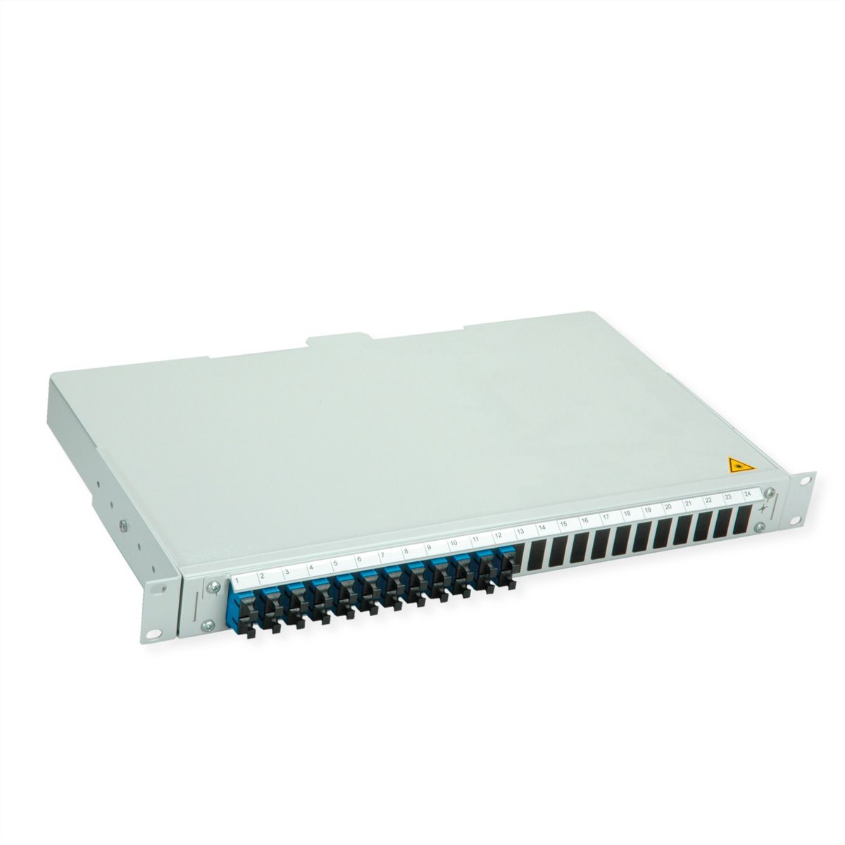 TELEGÄRTNER BASIS V LWL-Panel mit Kupplungen, 12x SC Duplex, blau, OS2