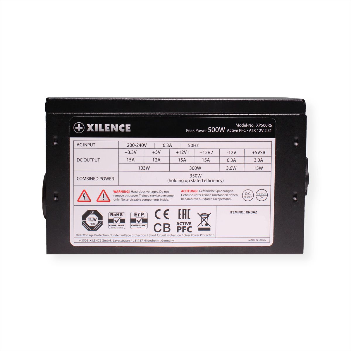 Xilence XP500R6 PC voeding, 500W Peak Power, ATX