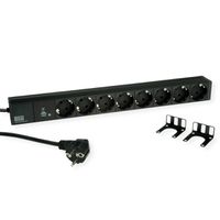 BACHMANN 19" 1U 8xCEE7/3 sw 1xSPD-Plus 2,0m CEE7/7