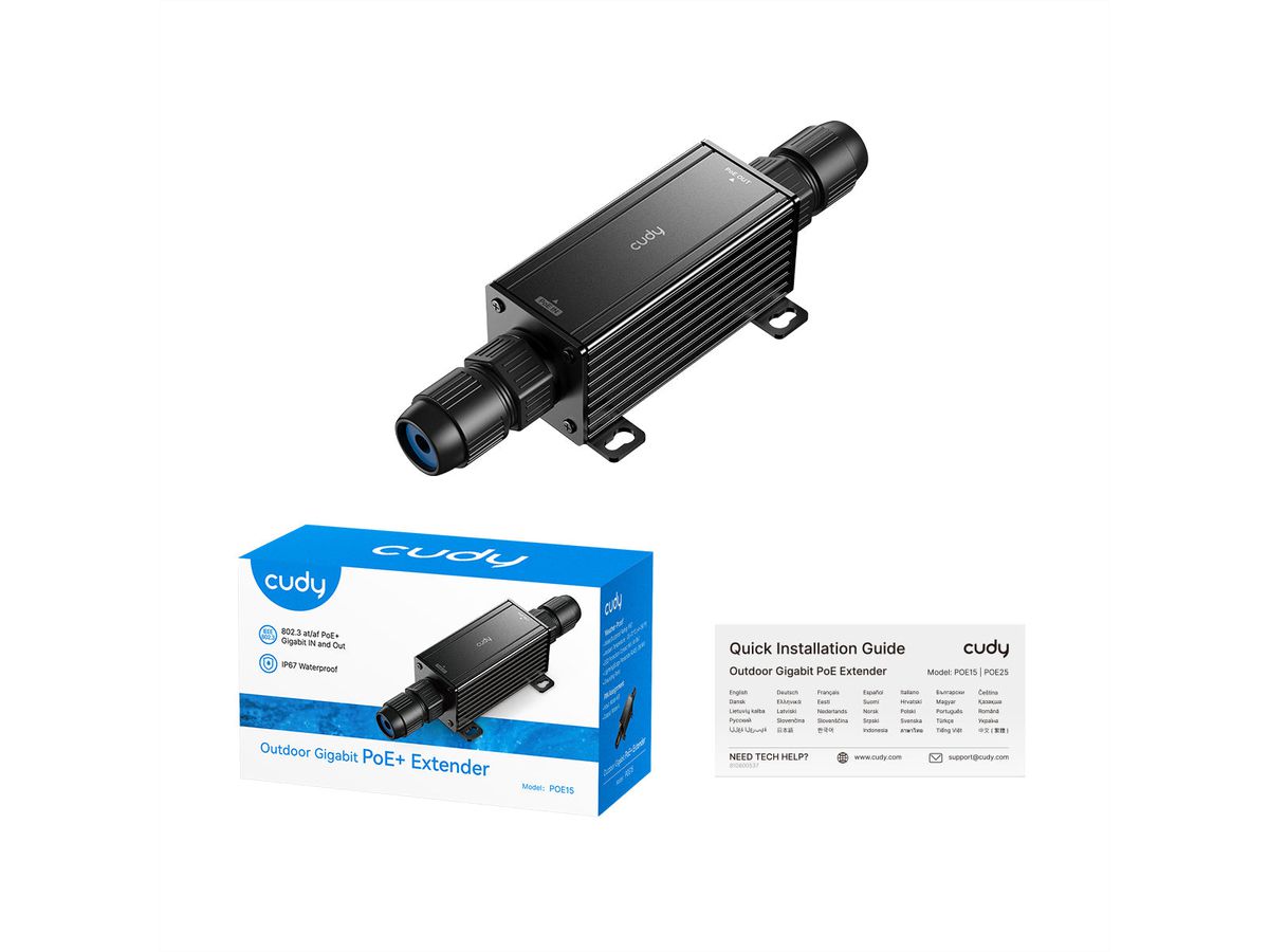 CUDY POE15 Gigabit PoE+ Extender Outdoor IP67