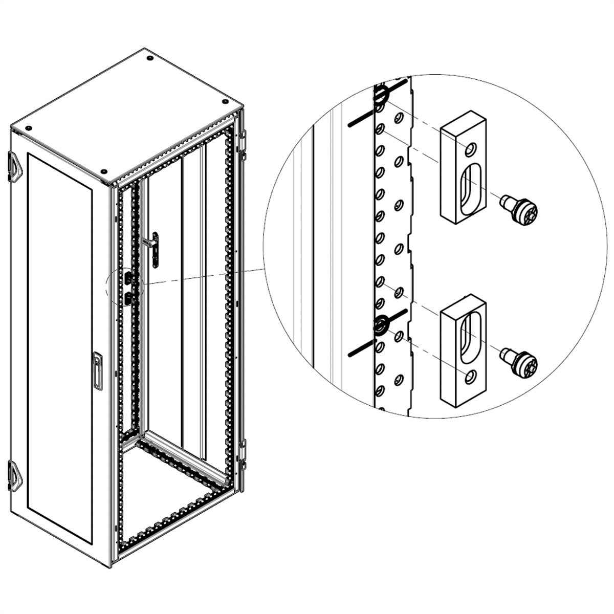 SCHROFF Monitor Arm Mounting Kit for Varistar Cabinet with Bolted Side Panels