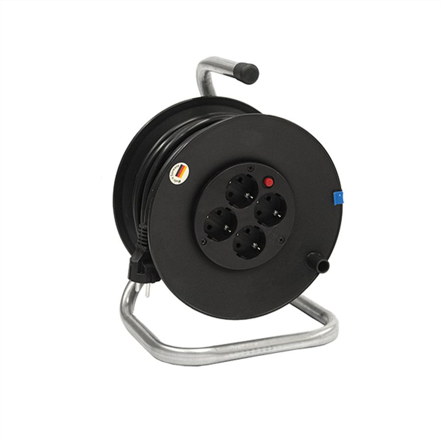 BACHMANN cable reel 4-way with thermal protection, 25 m