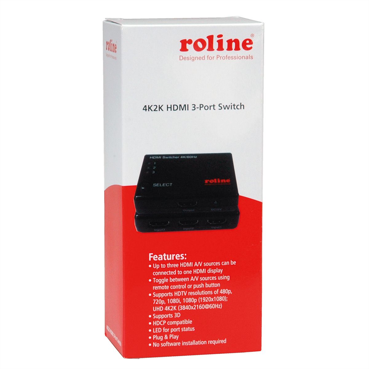 ROLINE 4K HDMI Switch, 3-voudig