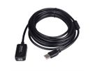STANDARD USB 2.0 Extension Cable, active with Repeater, black, 5 m
