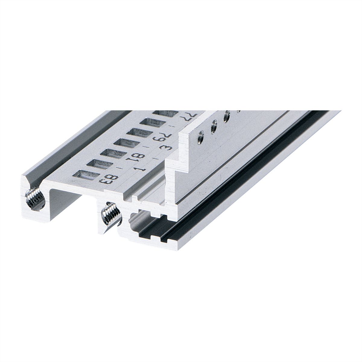 SCHROFF horizontale rail achteraan, type H-MZ, zwaar, met Z-rail, 28 PK