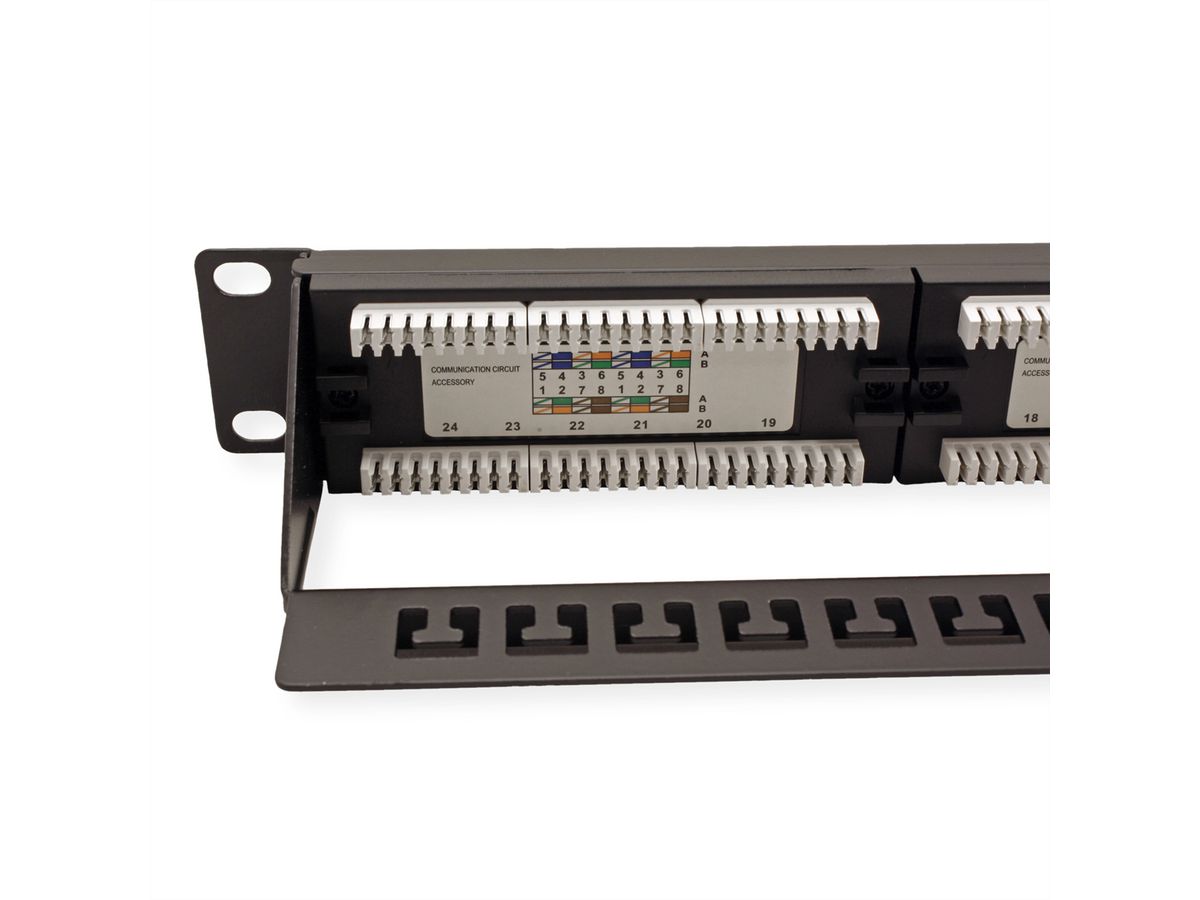 VALUE Cat.6a 19" Patchpanel, 24 Ports, UTP, zwart