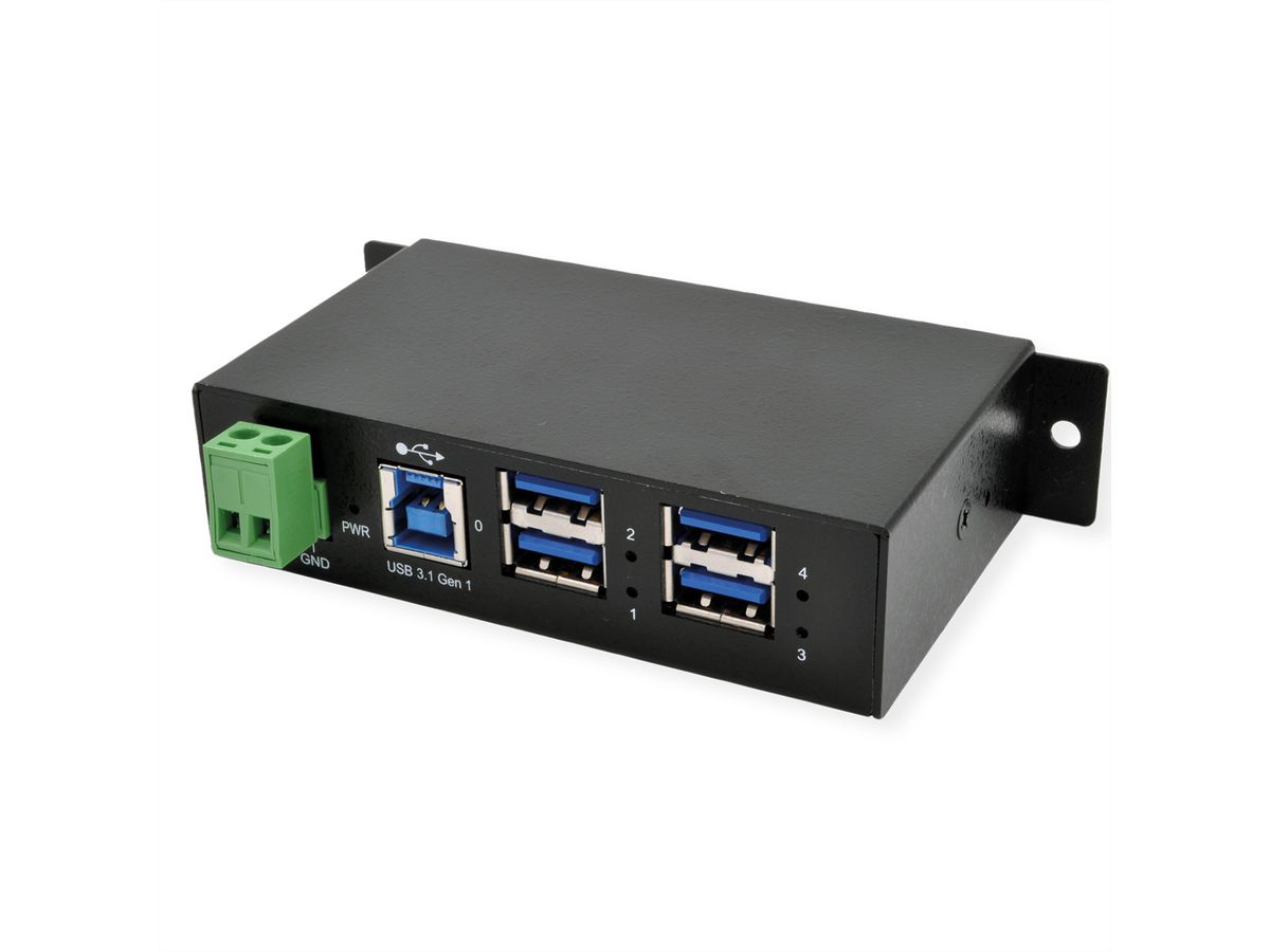 EXSYS EX-1504HMS 4 Port USB 3.2 Gen1 Managed Metall HUB mit 15KV EDS Überspannungsschutz