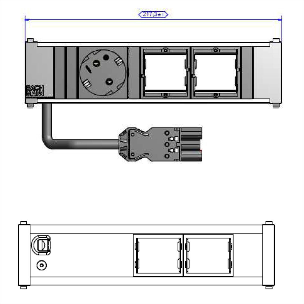 BACHMANN CONI 1x geaard stopcontact 2x ABD