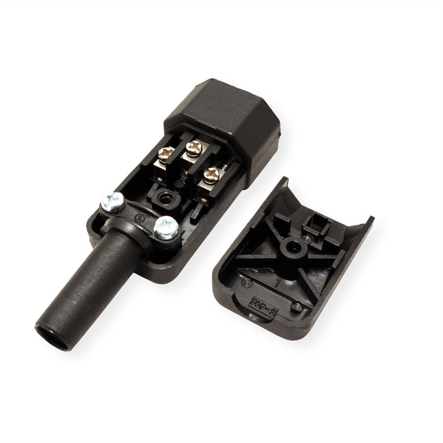 BACHMANN IEC320 C14 plug 10A/250VAC, Screw connection, black