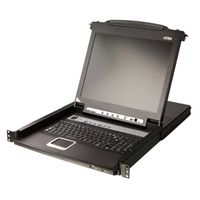 ATEN CL5716MW 43 cm brede LCD KVM-switch, USB-PS/2, VGA, 16 poorten, Toetsenbord indeling Amerikaans