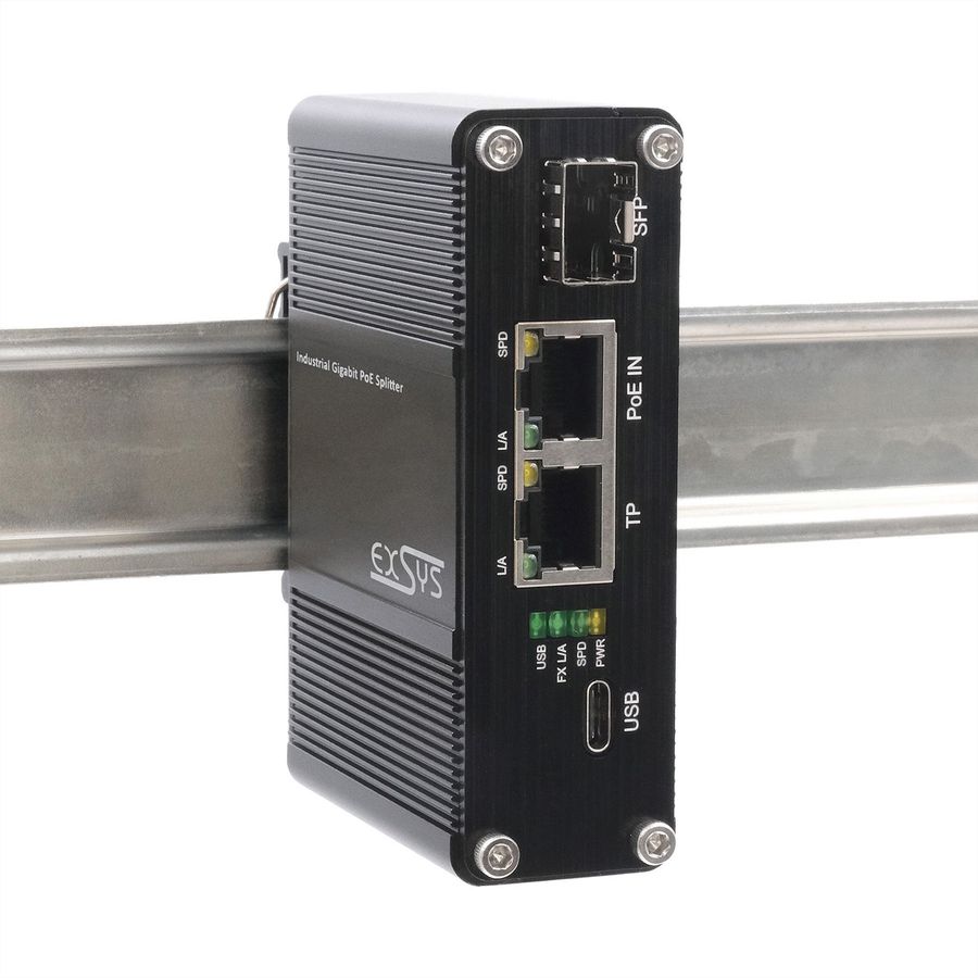 EXSYS EX-60328 PoE++ Gigabit Splitter USB-C PD 60W, SFP, Network adapter