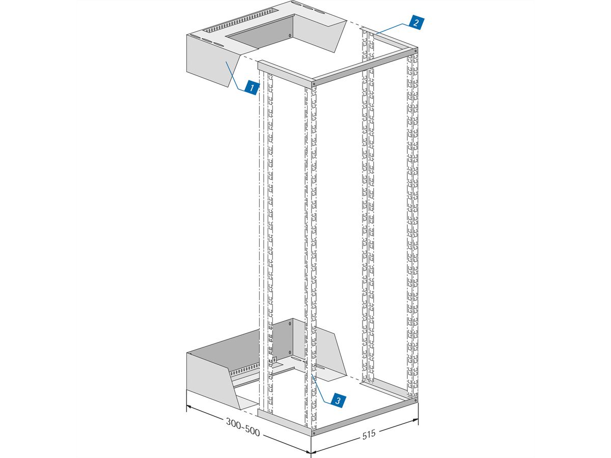 APRANET 19"-Wandrack, offenes 19"-Gestell