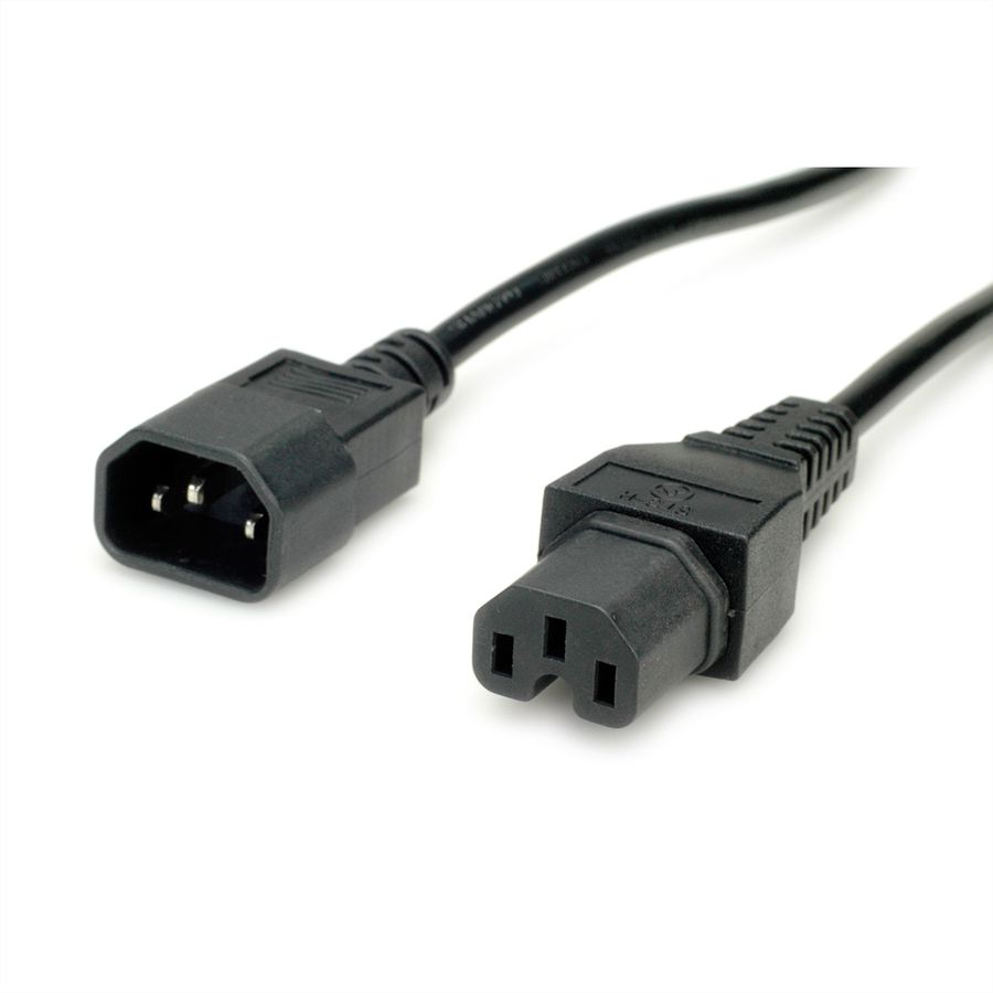 VALUE Power Cable IEC320/C14 Male - C15 Female, H05RN-F, black, 1 m
