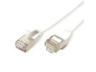 ROLINE U/FTP Data Center Cable Cat.7, with RJ45 Plug, 500 MHz(Class EA), LSOH, slim, white, 3 m