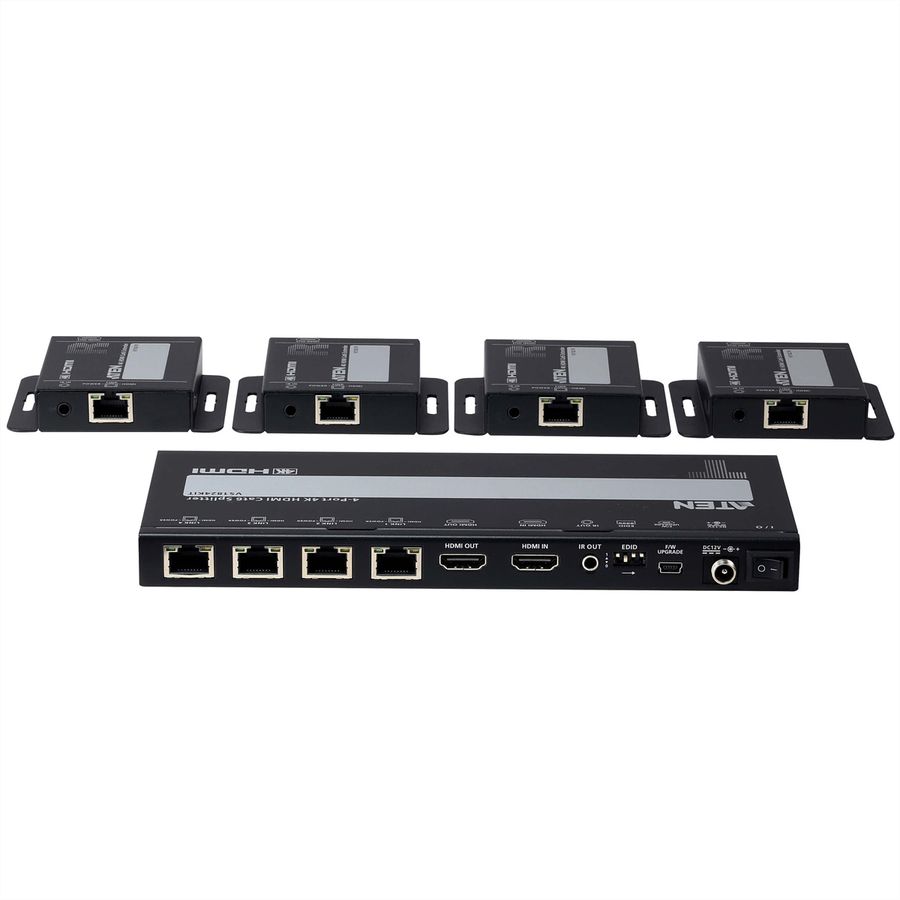 ATEN VS1824KIT 4-poorts 4K HDMI Cat6-splitter met 4 ontvangers