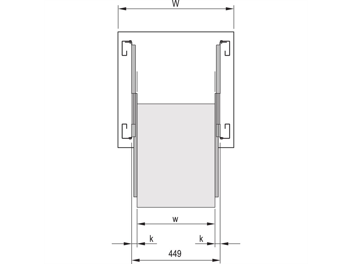 SCHROFF Telescopische geleider smal, lengte 559 mm