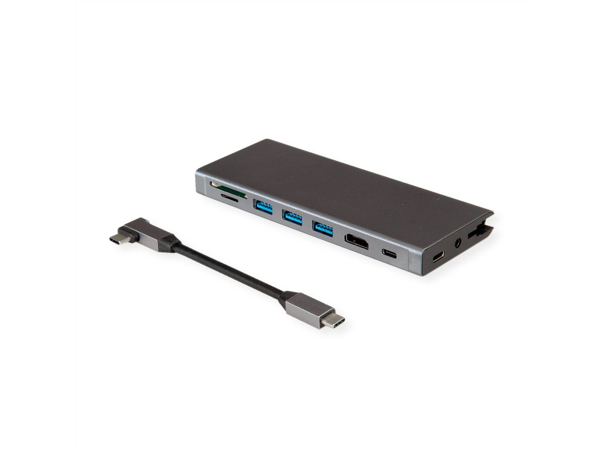 WAARDE USB Type C Docking Station, HDMI 4K60 , 4x US3.2Gen1 (1x C + 3x A), 1x PD, 1x SD/TF, 1x RJ45, 1x 3.5mm