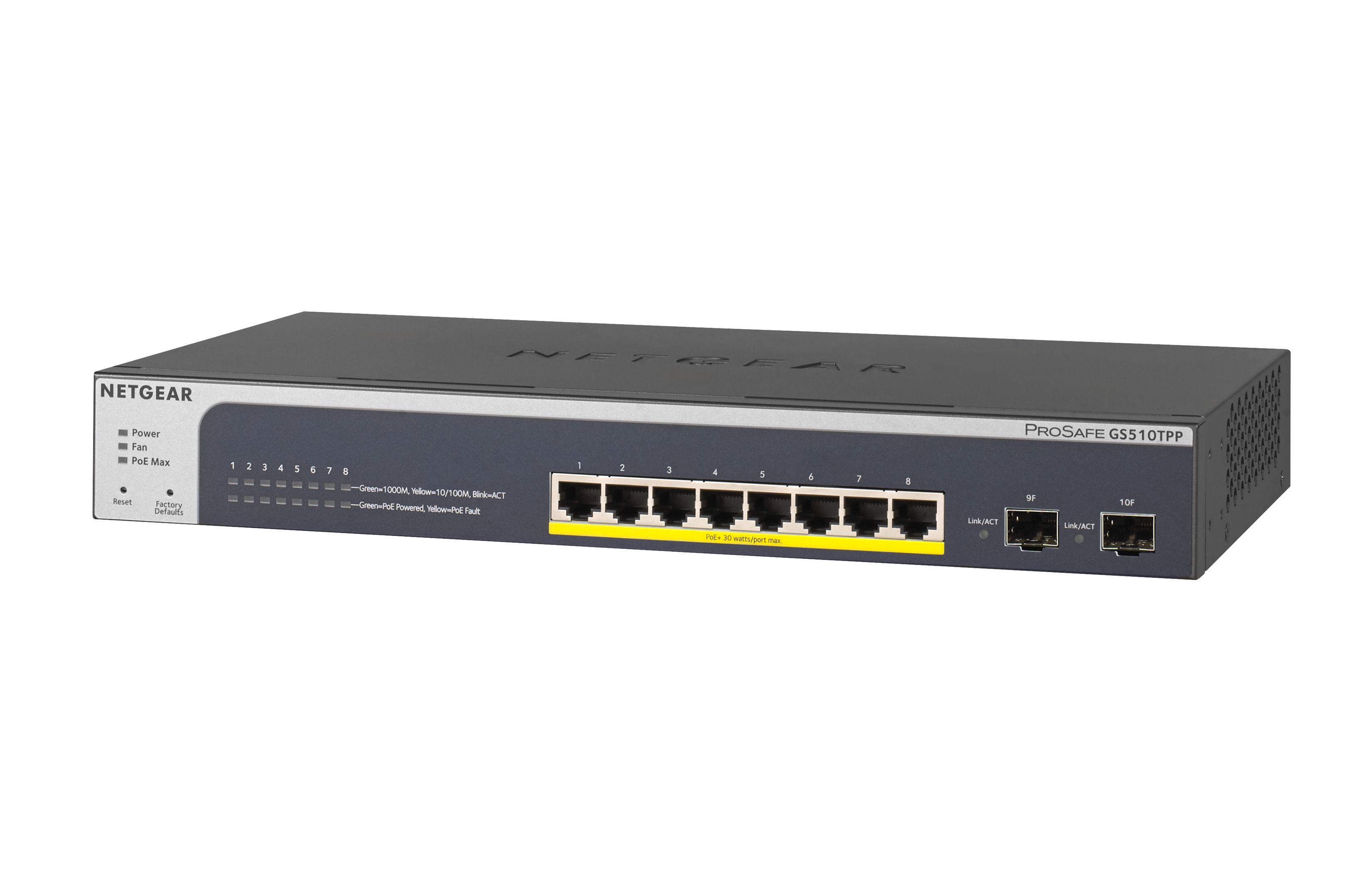 Netgear GS510TPP Managed L2/L3/L4 Gigabit Ethernet (10/100/1000) Power over Ethernet (PoE) Zwart