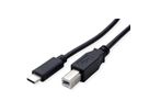 ROLINE USB2.0 Type C Kabel, C - B, M/M, zwart, 1,8 m