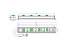 BACHMANN craftsman socket strip 4x earthing contact, 4x switch, 2 m