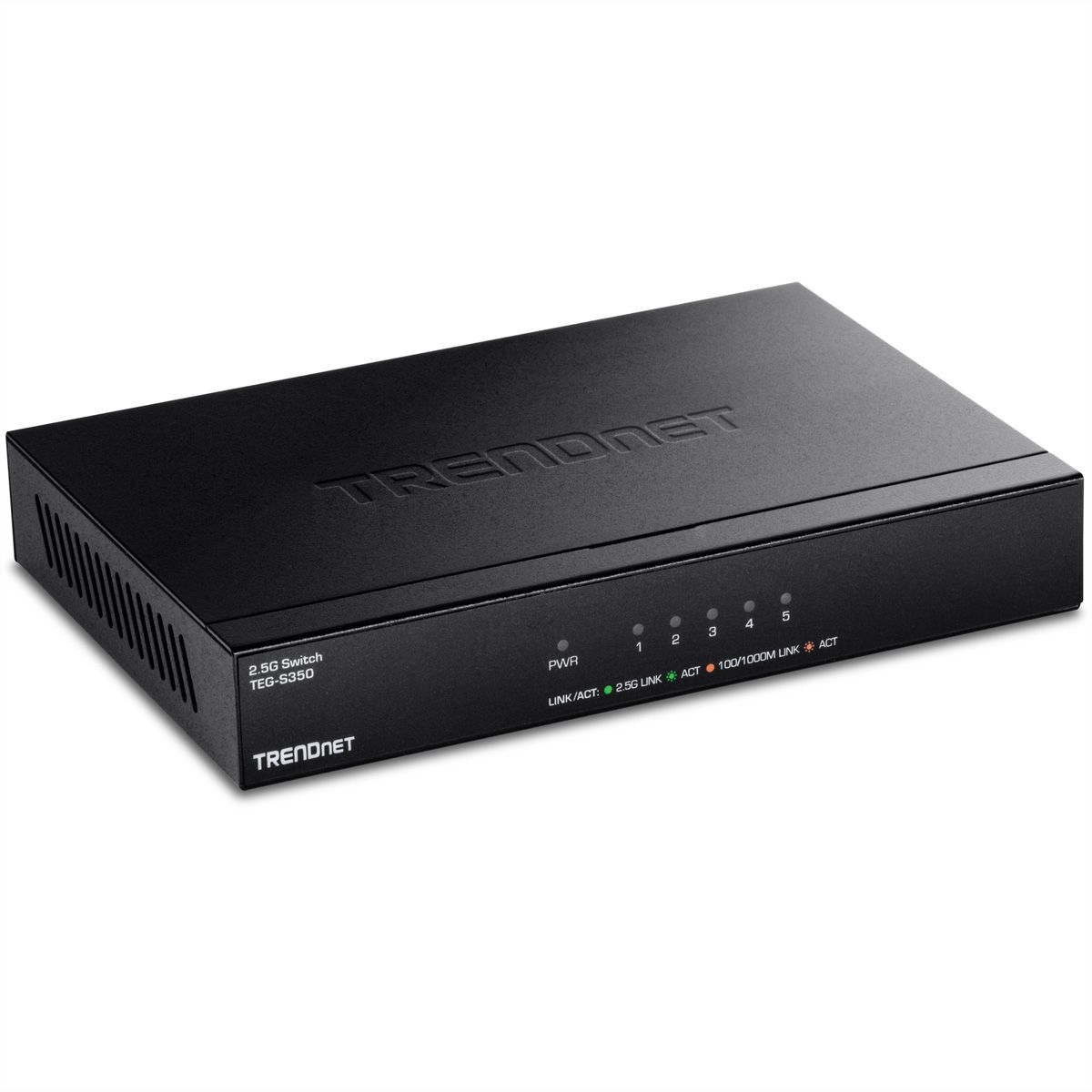 TRENDnet TEG-S350 5-Poorts 2.5G Switch, zwart
