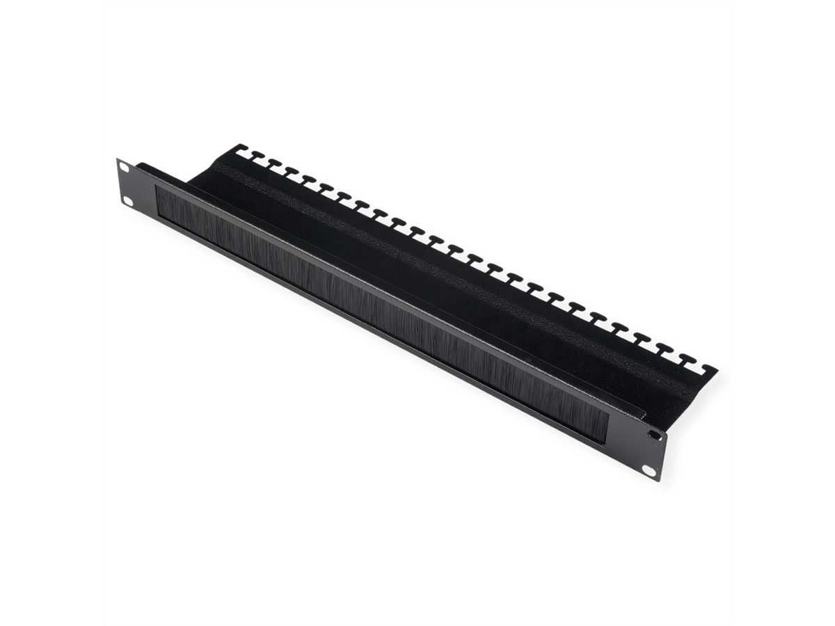 ROLINE 19-inch cable entry, with brush strip 1U black