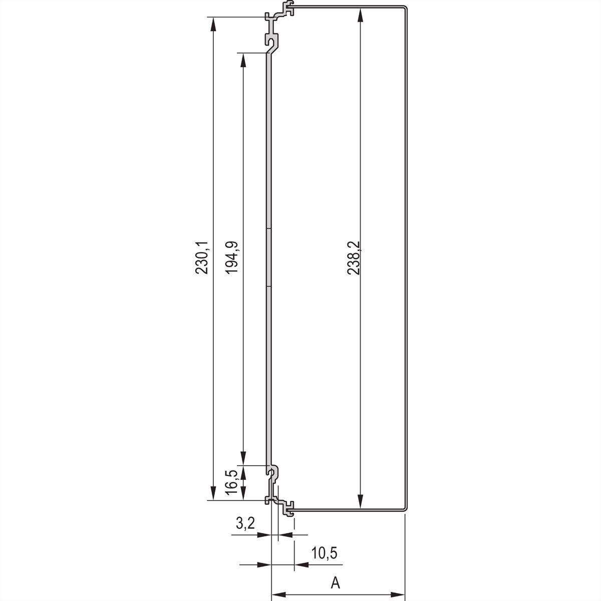 SCHROFF-frame insteekmodule PRO-set, met kap, niet-afgeschermd, 6 HE, 7 HE, 227 mm