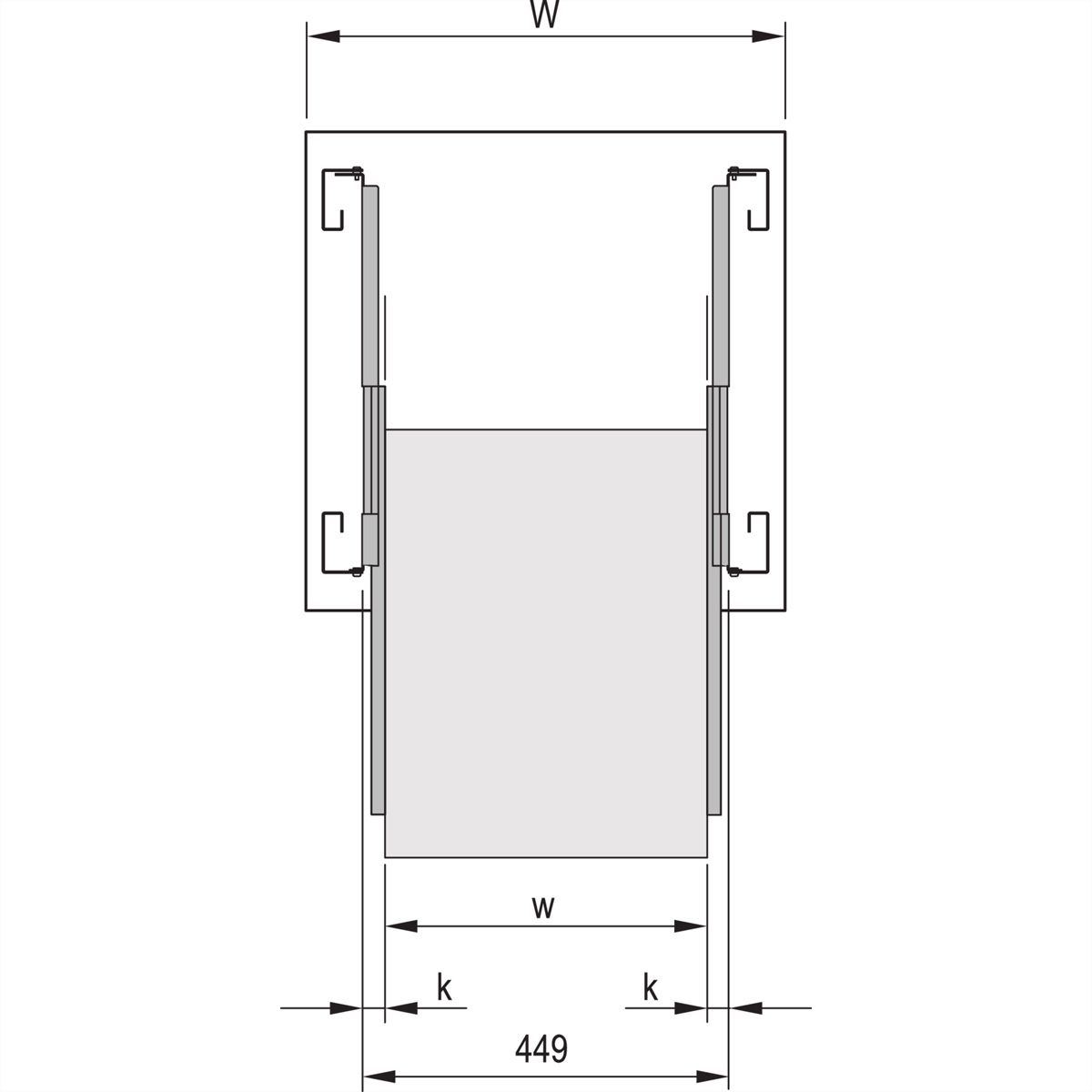 SCHROFF Telescopische geleider montageset, 1 U