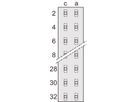 SCHROFF Stekker Type D, EN 60603, DIN 41612, Mannelijk, 32 Contacten, Soldeerogen, 3 mm