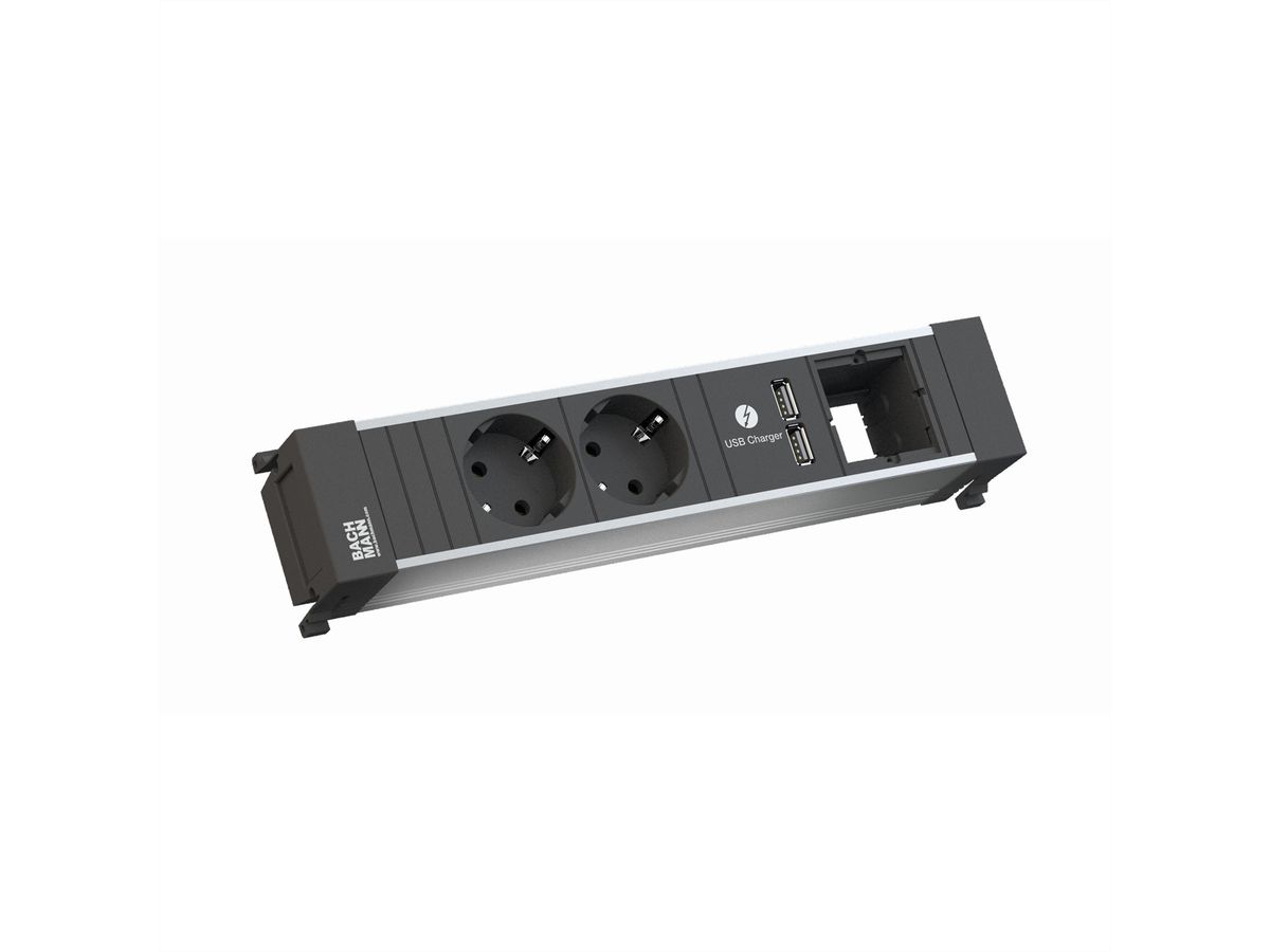 BACHMANN POWER FRAME Medium 2x earthing contact 1x USB Charger 1x ABD