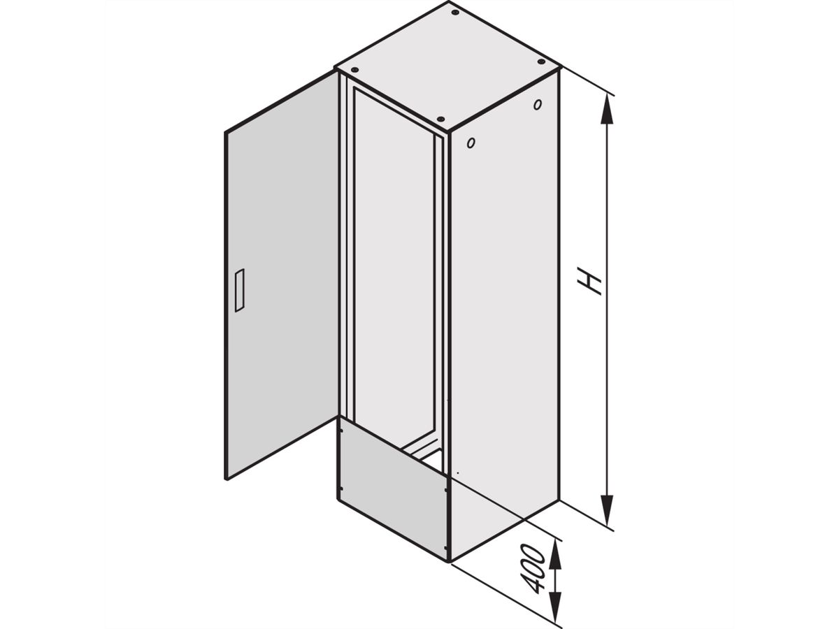 SCHROFF Varistar EMC aansluitplaat, IP55, verzonken, RAL 7021, 400H 800D