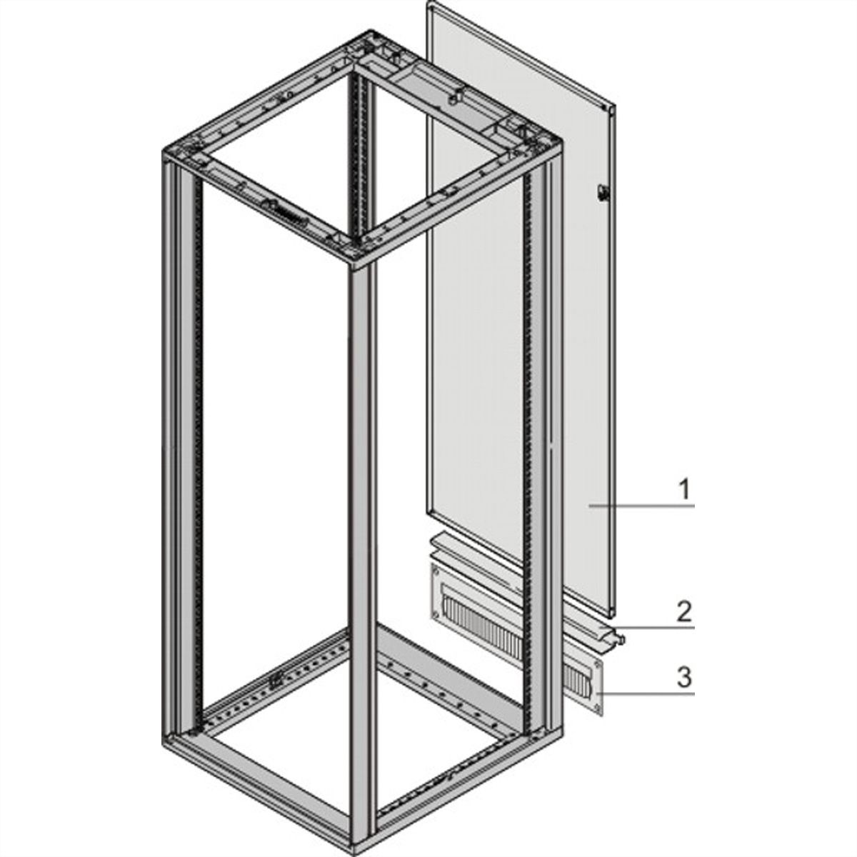 SCHROFF Novastar achterwand met kabelgoot, RAL 7035, 43 U 553W