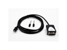 EXSYS EX-2311-2F USB 2.0 C - plug naar 1 x seriële RS-232 1,8 meter kabel met 9 pins female LED display