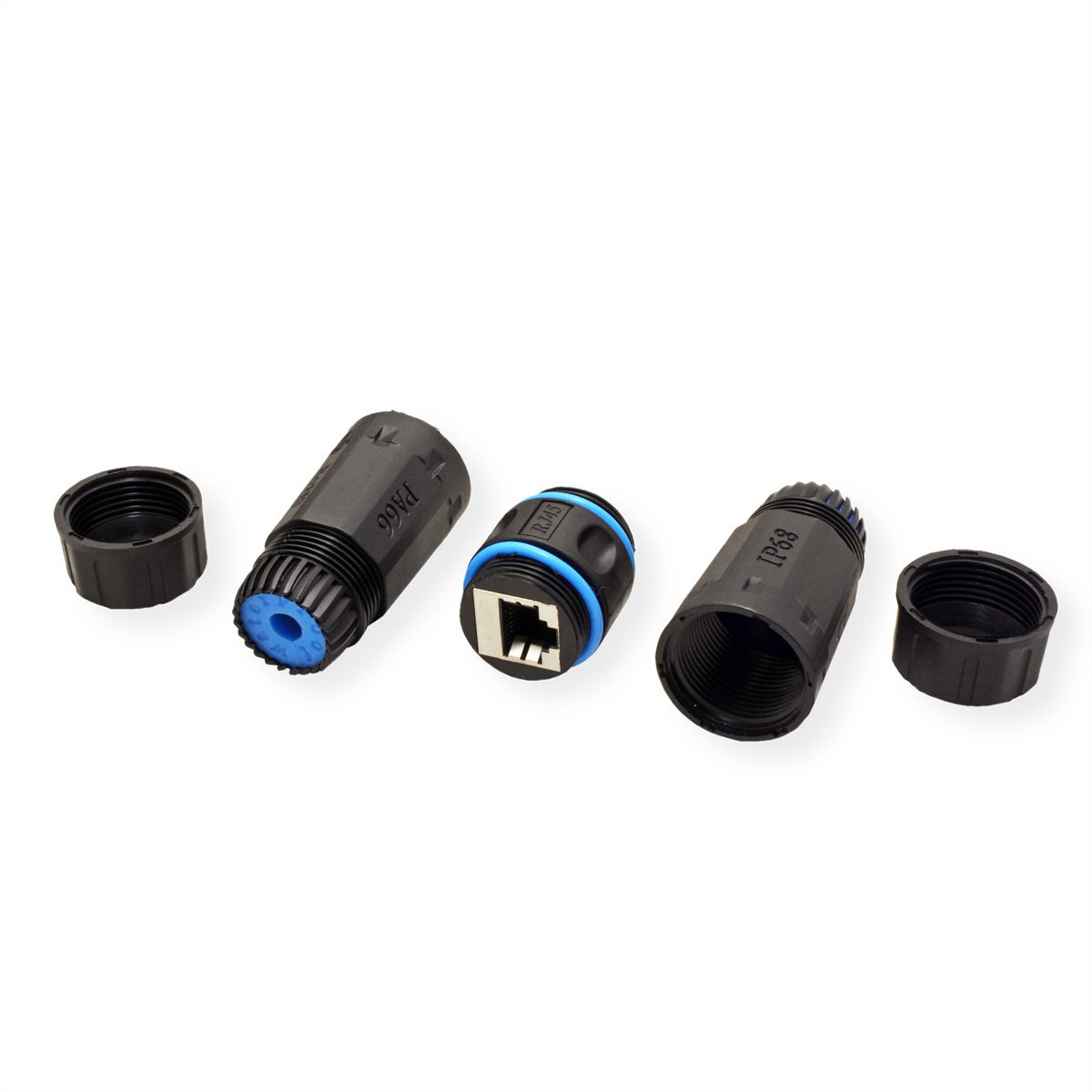 VALUE RJ-45 koppelstuk, afgeschermd, Cat.6A (Class EA), Outdoor/Industrial, zwart