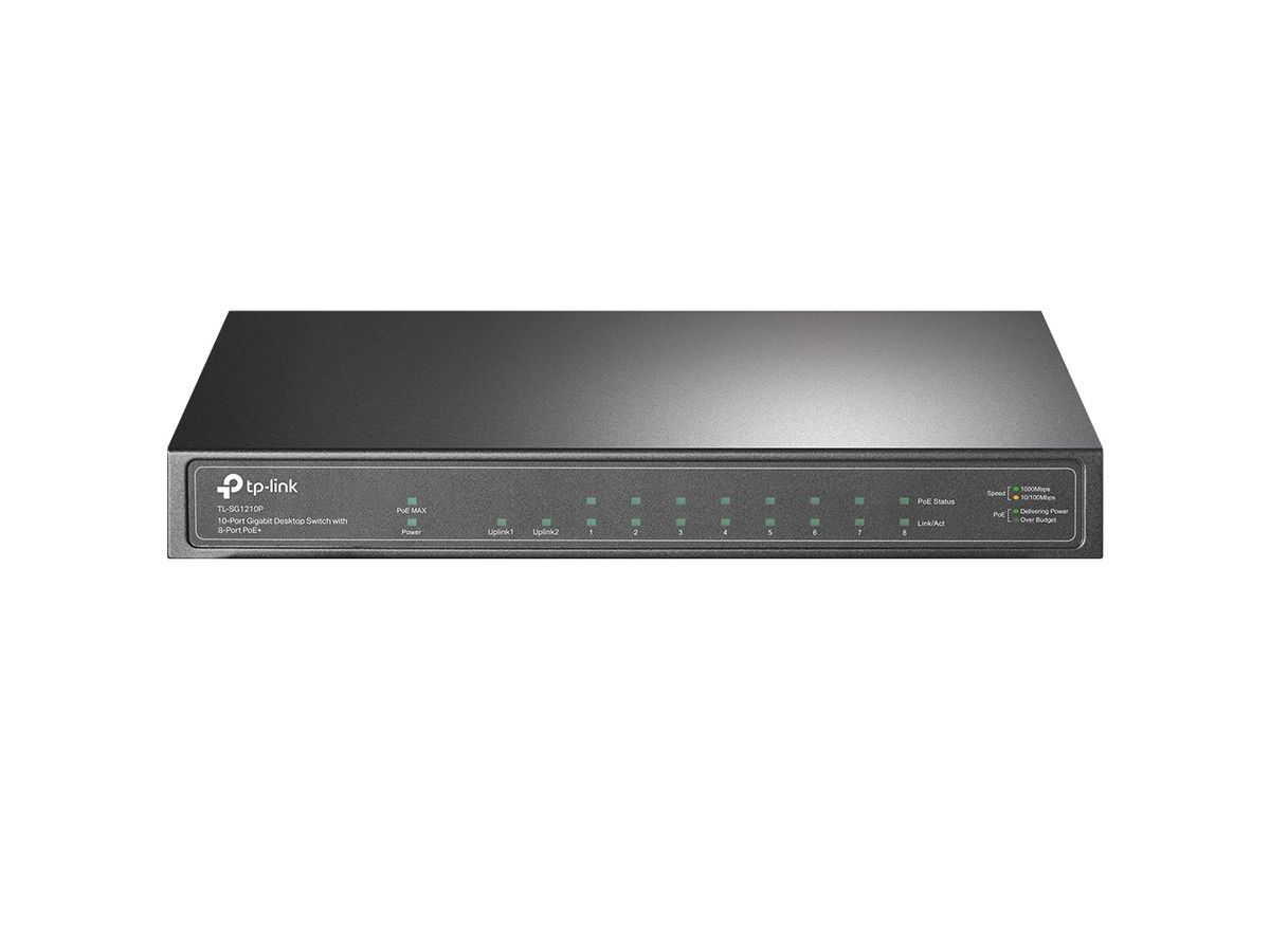 TP-Link TL-SG1210P Unmanaged Gigabit Ethernet (10/100/1000) Power over Ethernet (PoE) Grijs