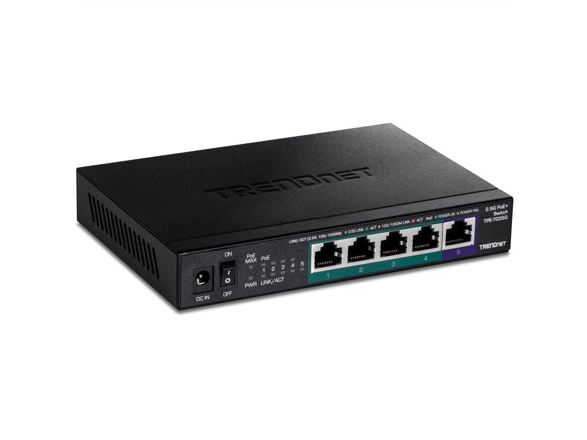 TRENDnet TPE-TG350 5-Poorts PoE Switch, Onbeheerd 2,5G PoE+